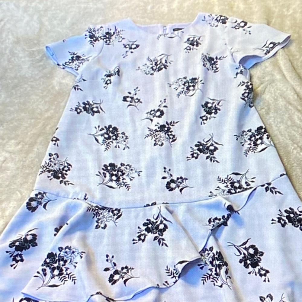 Ann Taylor Black and White Floral Mini Dress